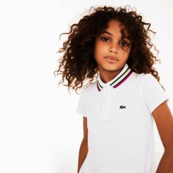 Lacoste A-Line Cotton Piqué Polo - Polo Dětské Bílé | CZ-LeJI1i